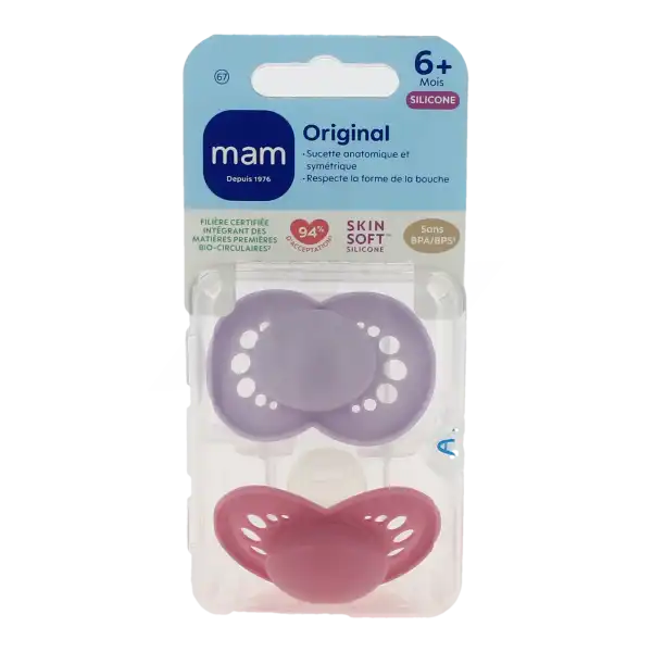 Mam Original Sucette Silicone 6mois+ Tendance B/2