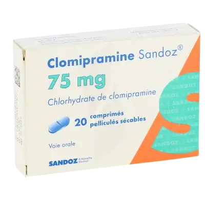 Clomipramine Sandoz 75 Mg, Comprimé Pelliculé Sécable à Paris