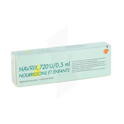 Havrix Nourrissons Et Enfants 720 U/0,5 Ml, Suspension Injectable En Seringue Préremplie. Vaccin De L'hépatite A (inactivé, Adsorbé) à Bassens