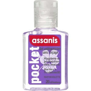 Assanis Pocket Parfumés Gel Antibactérien Mains Violette 20ml