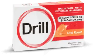 Drill Pastilles à Sucer Miel Rosat Plq/24 à MIRAMONT-DE-GUYENNE