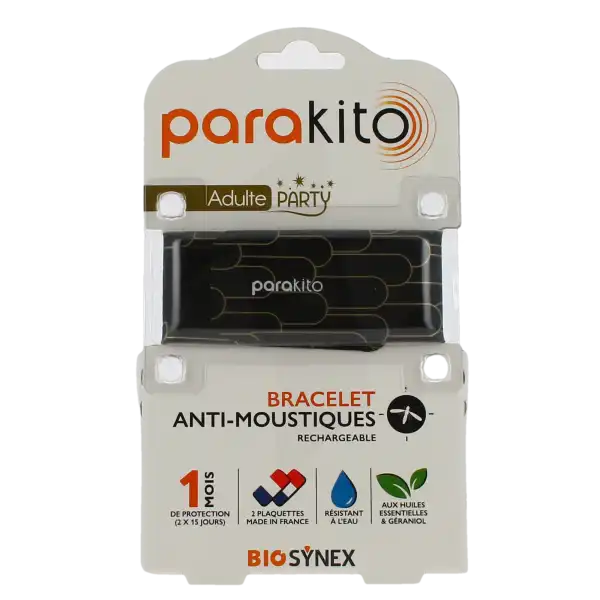Parakito Party Bracelet Rechargeable Anti-moustique Adulte Party Tubes B/2