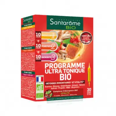 Santarome Bio Programme Ultra Tonique Solution Buvable 30 Ampoules/10ml à NOYON