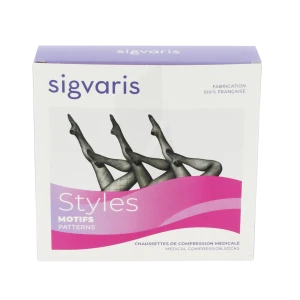 Sigvaris Styles Motifs Plumetis Chaussette Classe 2 Femme Noir Normal S