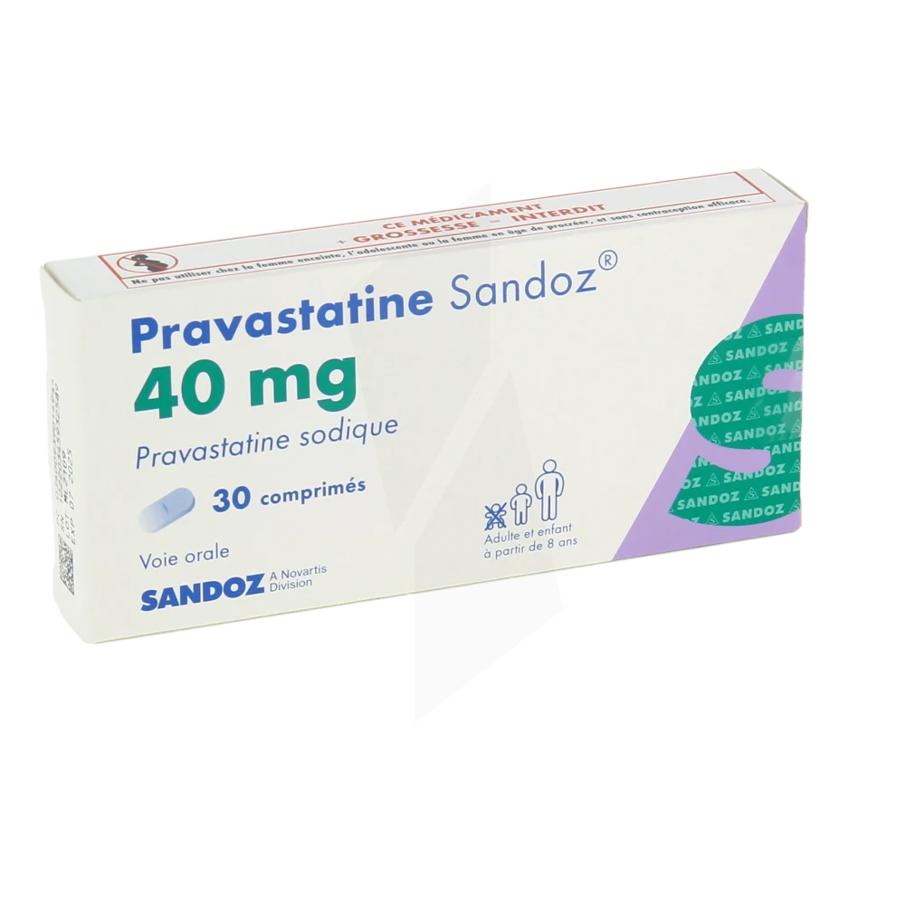 Pravastatine Sandoz 40 Mg, Comprimé