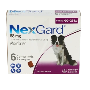 Nexgard 68 Mg Comprime A Croquer Pour Chiens 10 - 25 Kg, Comprimé à Croquer