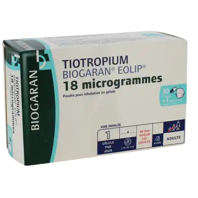 Tiotropium Biogaran Eolip 18 Microgrammes, Poudre Pour Inhalation En Gélule à Casteljaloux
