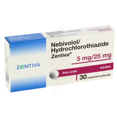 Nebivolol/hydrochlorothiazide Zentiva 5 Mg/25 Mg, Comprimé Pelliculé à Casteljaloux