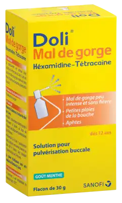 DOLI MAL DE GORGE HEXAMIDINE/TETRACAINE, solution pour pulvérisation buccale