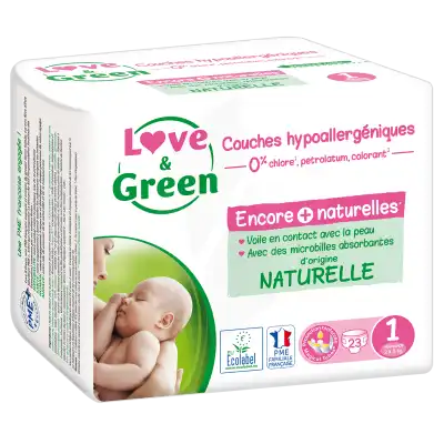 Love & Green Couches Hypoallergéniques T1 (2-5kg) Paquet/23 à JOINVILLE-LE-PONT