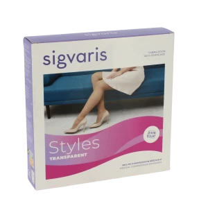 Sigvaris Styles Transparent Bas Auto-fixants  Femme Classe 2 Beige 120 X Large Normal