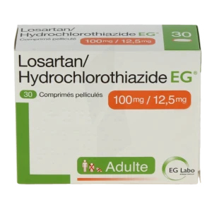 Losartan/hydrochlorothiazide Eg 100/12,5 Mg, Comprimé Pelliculé