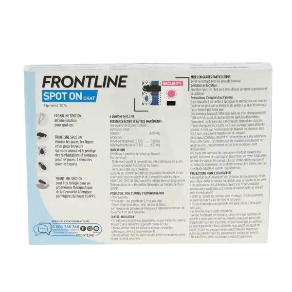 Frontline Spot On Chat, Solution Pour Spot-on