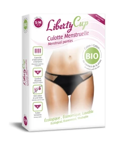 Liberty Cup Culotte Menstruelle Coton Bio Plumetis Noir Xxl