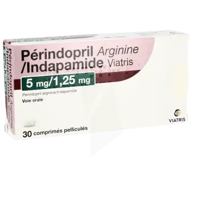 Perindopril Arginine/indapamide Viatris 5 Mg/1,25 Mg, Comprimé Pelliculé à Nice