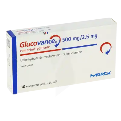 Glucovance 500 Mg/2,5 Mg, Comprimé Pelliculé à Osny