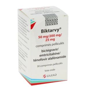 Biktarvy 50 Mg/200 Mg/25 Mg, Comprimé Pelliculé