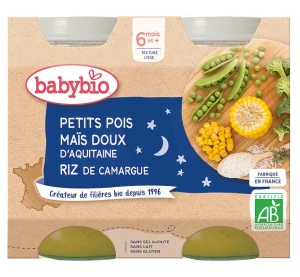 Babybio Pot Bonne Nuit Petits Pois Mais Riz