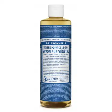 Dr Bronner's Savon Liquide Menthe Poivrée Fl/473ml