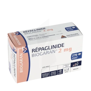 Repaglinide Biogaran 2 Mg, Comprimé Sécable