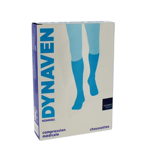 Sigvaris Dynaven Semi-opaque Fin Chaussette Classe 2 Homme Marine Long L