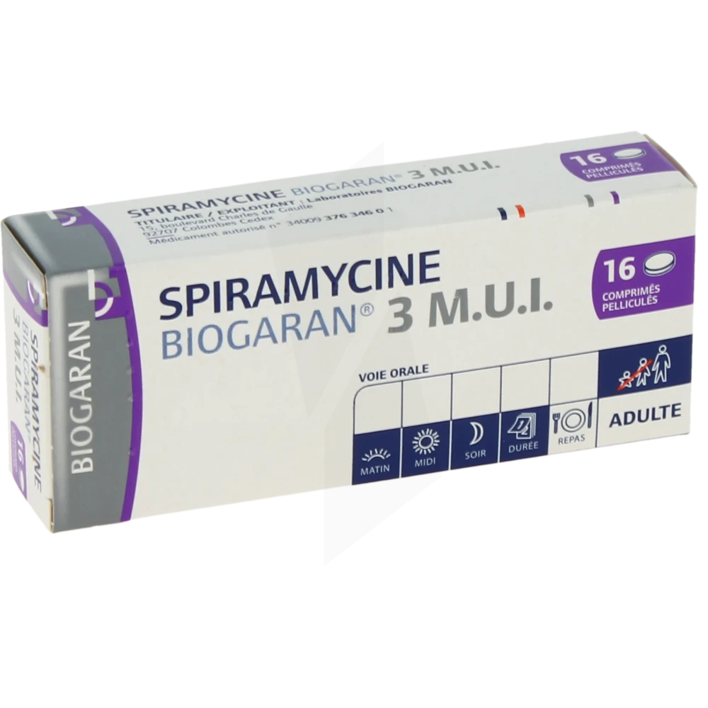 Spiramycine Biogaran 3 M.u.i., Comprimé Pelliculé