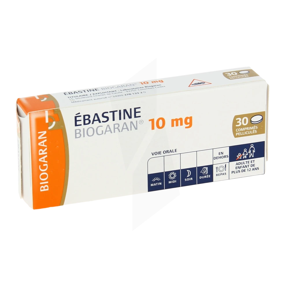 Ebastine Biogaran 10 Mg, Comprimé Pelliculé