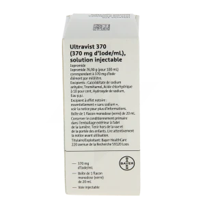 Ultravist 370 (370 Mg D'iode/ml), Solution Injectable