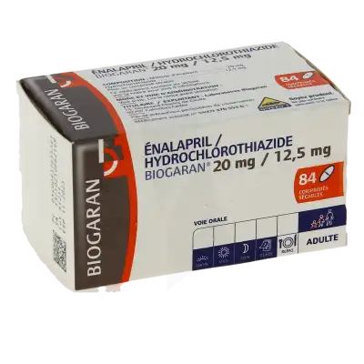 Enalapril/hydrochlorothiazide Biogaran 20 Mg/12,5 Mg, Comprimé Sécable à Paris