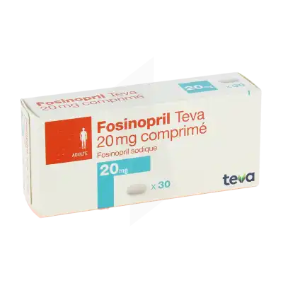Fosinopril Teva 20 Mg, Comprimé à LIVRON-SUR-DROME