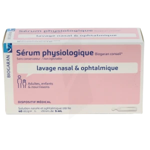 Biogaran Conseil Sérum Physiologique Solution 40 Unidoses/5ml