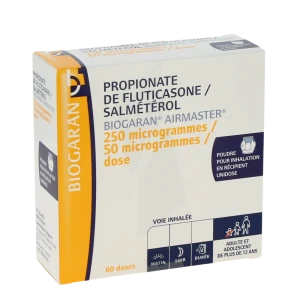 Propionate De Fluticasone/salmeterol Biogaran Airmaster 250 Microgrammes/ 50 Microgrammes/dose, Poudre Pour Inhalation En Récipient Unidose