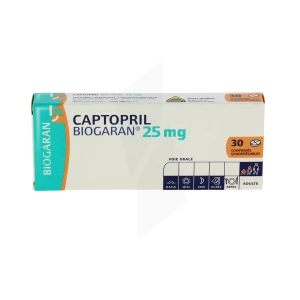 Captopril Biogaran 25 Mg, Comprimé Quadrisécable