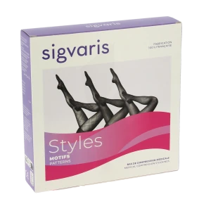 Sigvaris 2 Styles Plumetis Collant Noir Sn