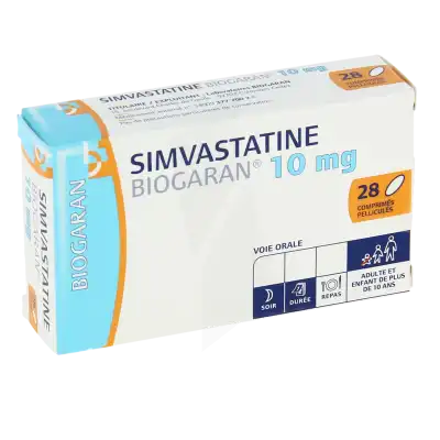 Simvastatine Biogaran 10 Mg, Comprimé Pelliculé à LE LAVANDOU