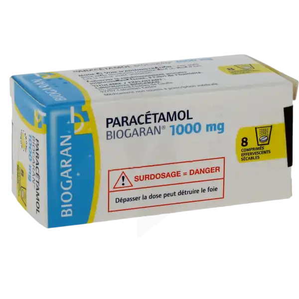 Paracetamol Biogaran 1000 Mg, Comprimé Effervescent Sécable