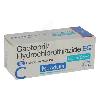 Captopril/hydrochlorothiazide Eg 50 Mg/25 Mg, Comprimé Sécable à TOULOUSE