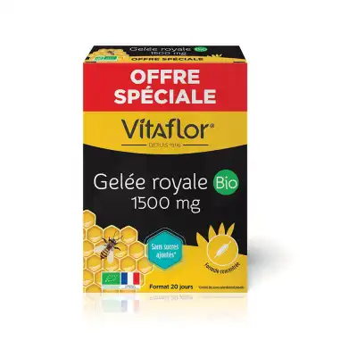 Acheter Vitaflor gelée royale Bio 1500mg bt 20 ammpoules à CUISERY
