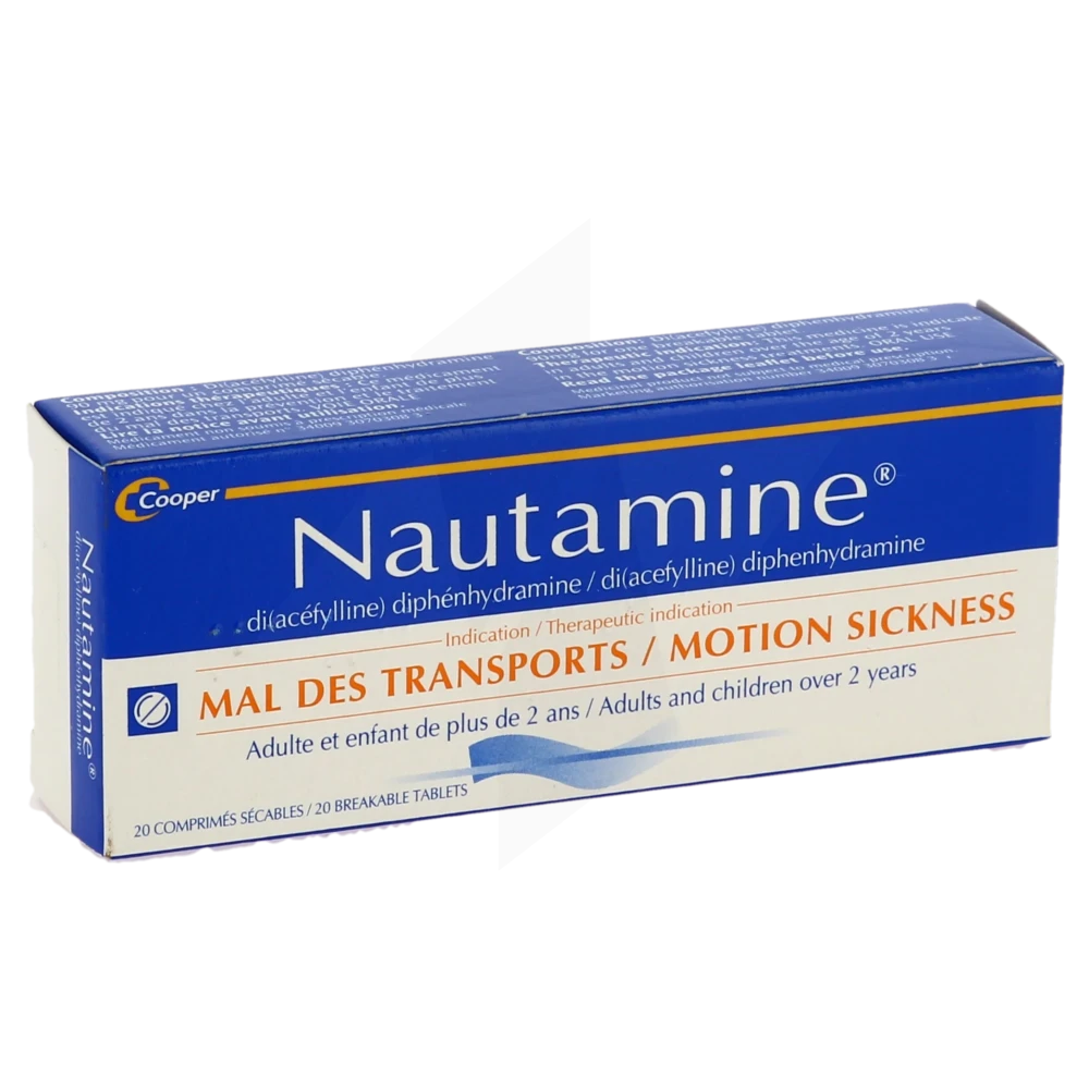 SANOFI NAUTAMINE MAL DES TRANSPORTS 90MG COMPRIMES 20 - Pharmacie