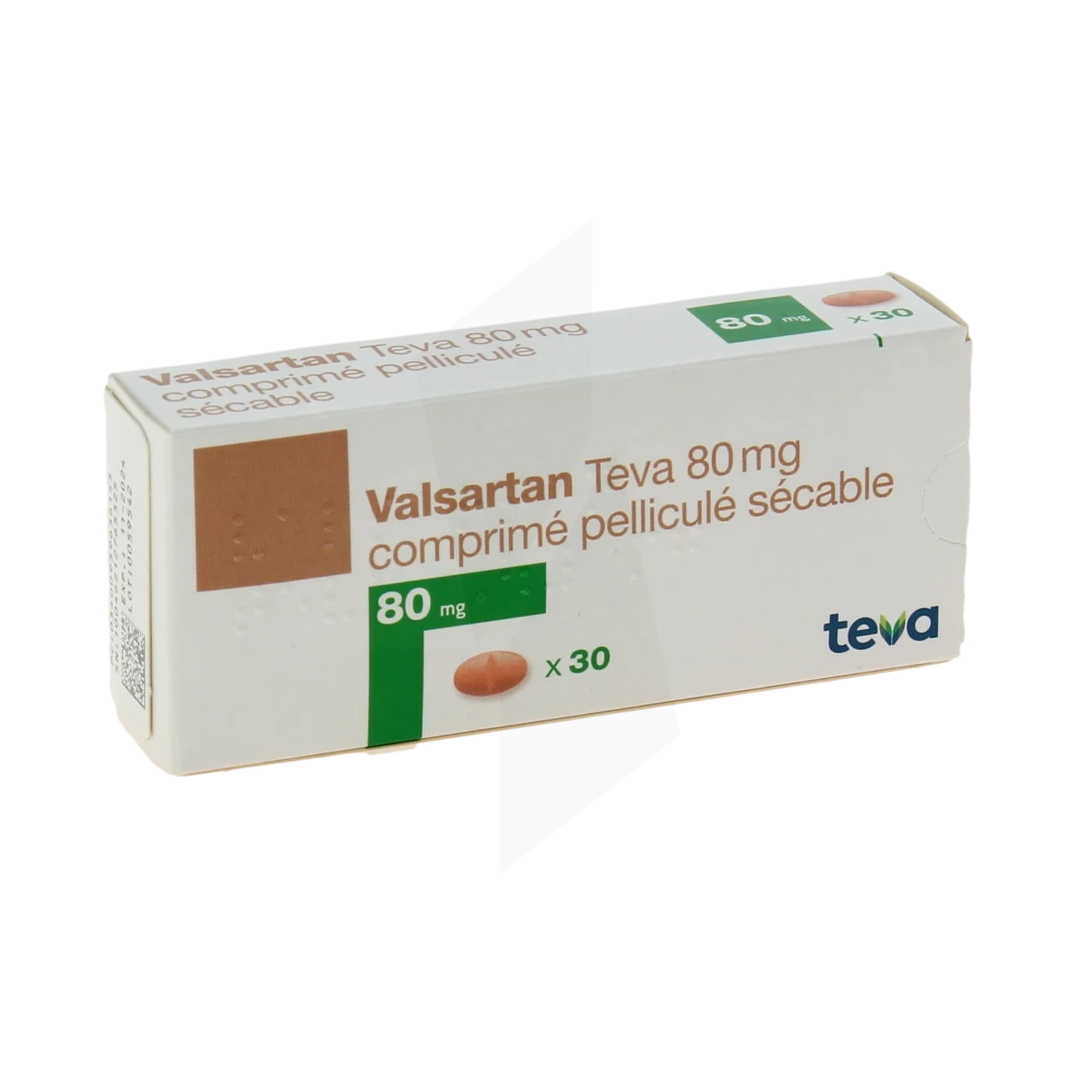Valsartan Teva 80 Mg, Comprimé Pelliculé Sécable