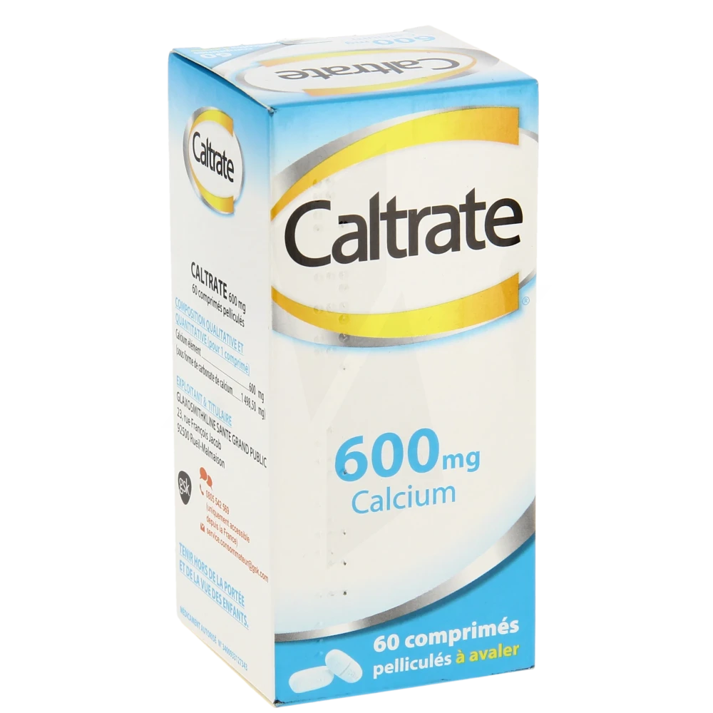 Caltrate 600 Mg, Comprimé Pelliculé
