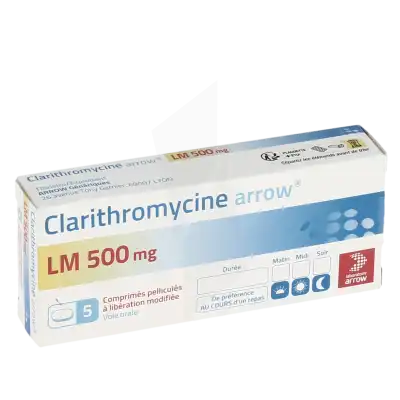 CLARITHROMYCINE ARROW 500 mg, comprimé pelliculé à libération modifiée