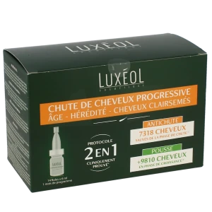 Luxéol Chute De Cheveux Progressive 2 En 1 Solution 14 Ampoules/6ml