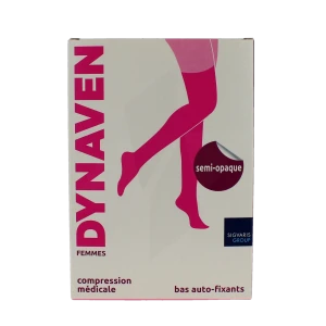 Sigvaris Dynaven Semi-opaque Bas Auto-fixants Classe 3 Femme Noir Normal S