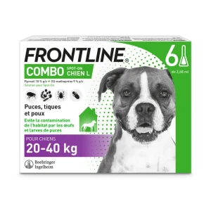 Frontline Combo 268,00 Mg / 241,20 Mg Solution Pour Spot-on Pour Chien L, Solution Pour Spot-on