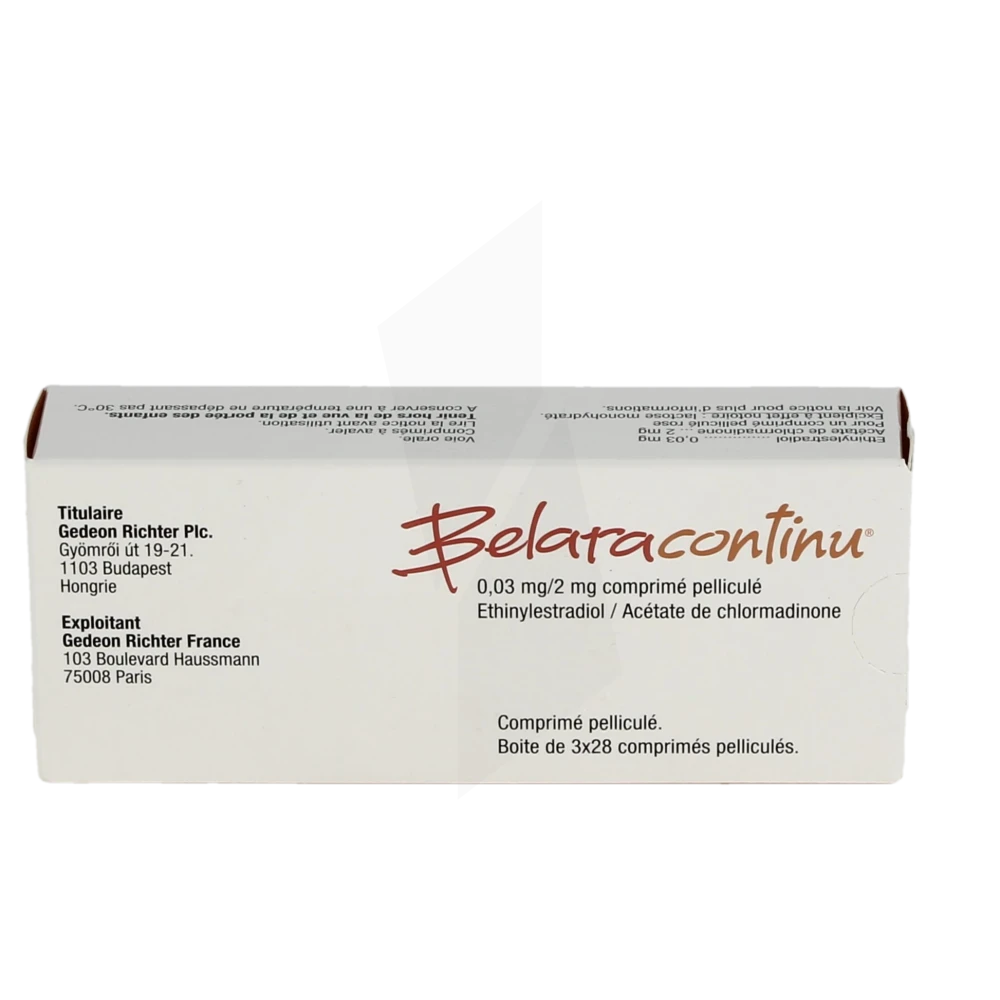 Pharmacie De La Béraudière - Médicament Belaracontinu 0,03 Mg/2 Mg ...