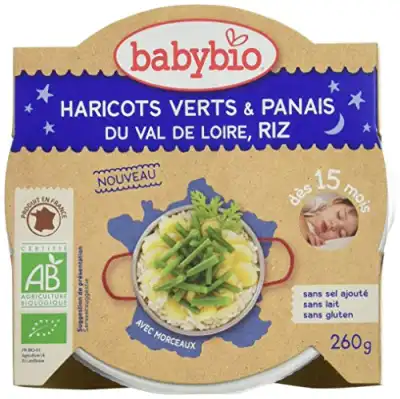 Babybio Assiette Bonne Nuit Haricots Verts Panais Riz à Bourges