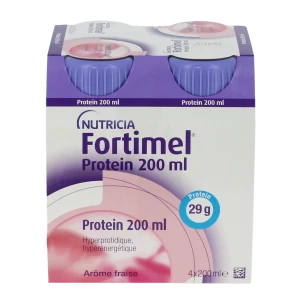 Fortimel Protein Nutriment Fraise 4 Bouteilles/200ml