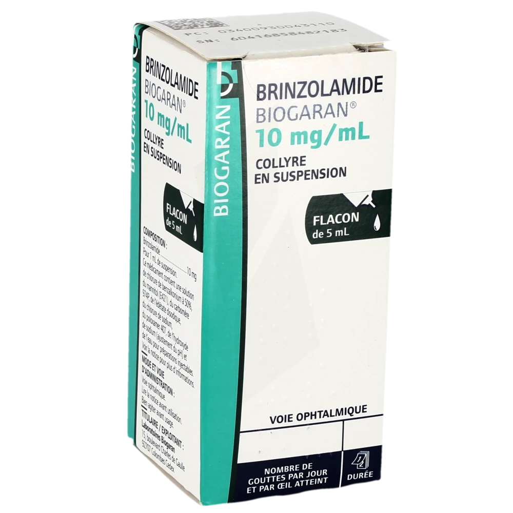 Brinzolamide Biogaran 10 Mg/ml, Collyre En Suspension