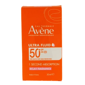 Avène Eau Thermale Solaire Ultra-fluid Eclat Radiance Spf50 + Emulsion Fluide Flacon De 50 Ml